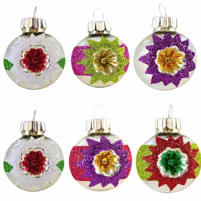 Christopher Radko Company 1.5 Inch Small Reflector Ball Ornaments Shiny Brite Tree Ornament Sets