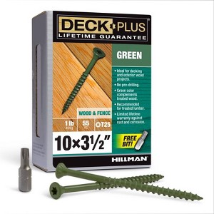 Hillman Deck Plus No. 10 X 3-1/2 in. L Green Star Flat Head Exterior Deck Screws 1 lb - 1 of 1