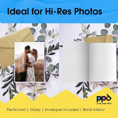 Glossy White Printable Greeting Cards for Inkjet Printers, 8.5 x 11 Inches, 50 Sheets