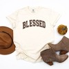 Simply Sage Market Women's Blessed Varsity Short Sleeve Garment Dyed Tee - 3 of 4