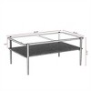 Rectangle Coffee Table, with Gray Tempered Glass top and Legs, Modern Table for Living Room - 2 of 4