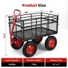 1400 lbs Steel Garden Cart,Heavy Duty Metal Yard Utility Wagon with Removable Mesh Sides,2-in-1 180¡ã Rotating Handle and 16 inch Wheels,for,Farm,Yard - 2 of 4