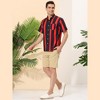 Lars Amadeus Men's Summer Striped Shirts Short Sleeves Button Down Beach Color Block Shirt - 4 of 4