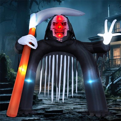 JOYFY 10 Ft Halloween Inflatables Archway Giant Outdoor Halloween Decorations for Yard with Build-in LEDs, Halloween Party Supplies Outside