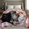 Lomsoe Soft Plush Flannel Cat Print Blanket with 6 Adorable Kittens, Mixed Colors, Christmas Gift. - 3 of 4