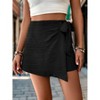 Womens Summer Shorts Tie Waist Casual Elegant High Wasit Skirt Shorts - 4 of 4
