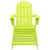 vidaXL Modern Adirondack Patio Chair with Detachable Ottoman, Weather Resistant Outdoor Furniture, Solid Fir Wood Construction - Green - image 2 of 4