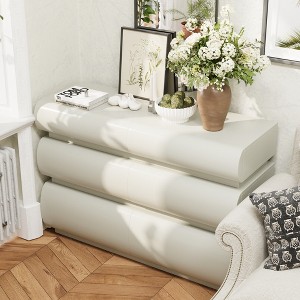 KWPZQEB 6 Drawer Dresser, Dresser No Handle, Simply Modern Chest of Drawers, Wood Closet Clothes Storage Organizer for Bedroom, Hallway, Closet - 1 of 4