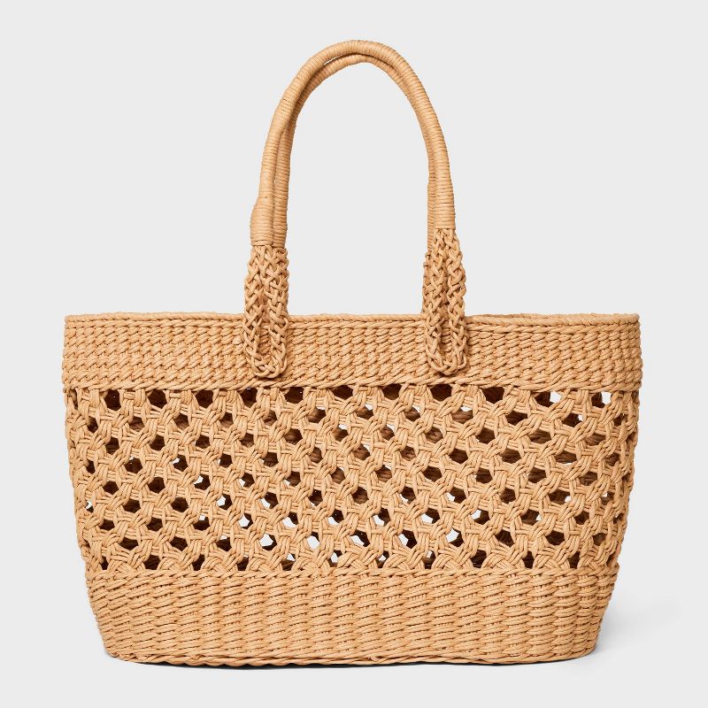 Large Straw Tote Handbag - A New Day™, 1 of 9