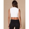 Allegra K Women's Vintage Button-Up Sleeveless Cropped Jean Waistcoat Vest - 4 of 4