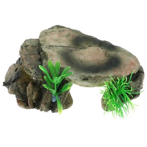 Unique Bargains Resin Tortoise Rock Turtle Basking Platform 5.8"x3.4"x2.4" Green 1 Pcs - 1 of 4