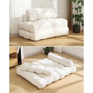 3-in-1 Folding Sofa Bed, Convertible Futon Chair Bed with Back Support and Pillow, Portable Lounge for Bedroom & Living Room - 1 of 4