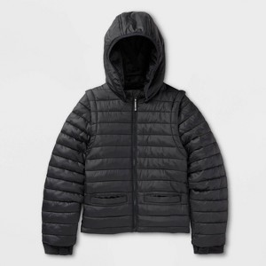 Kids' Hooded Puffer Jacket - Cat & Jack™ - 1 of 4