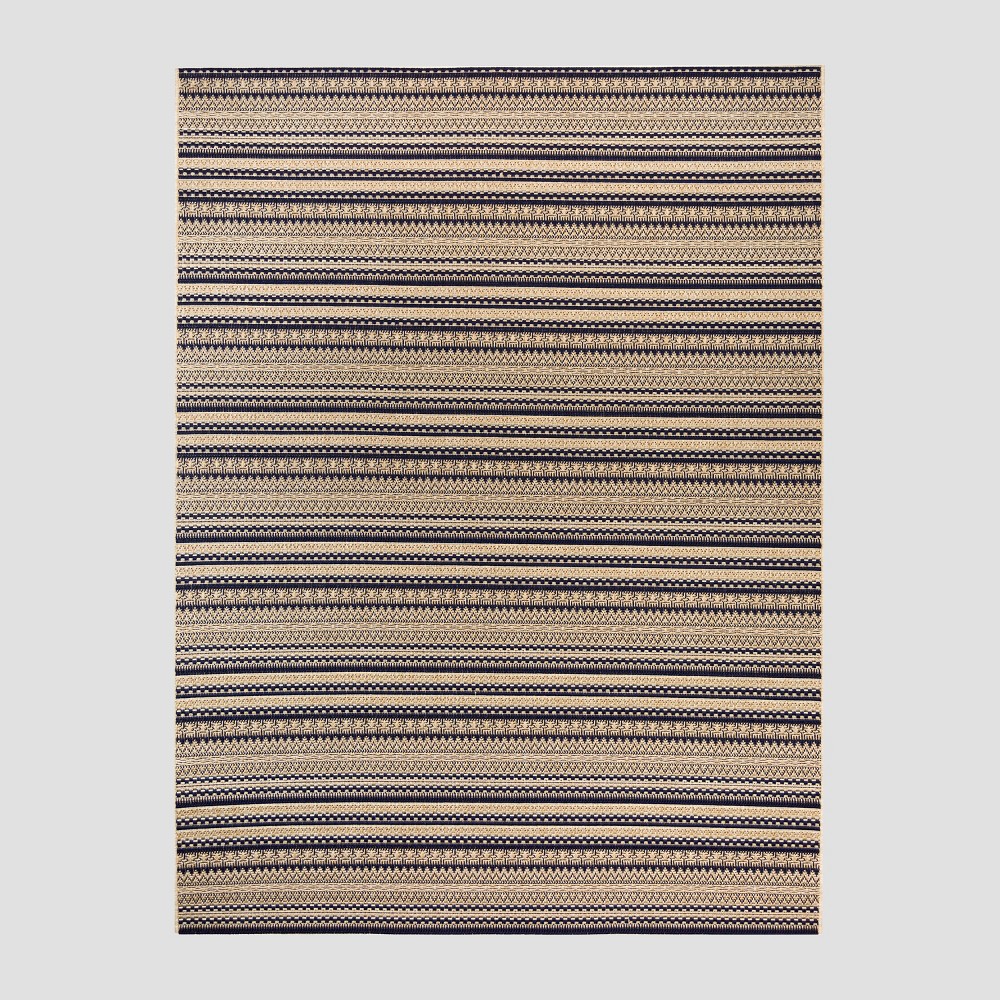 Photos - Doormat 7'10"x10' Lake Stripe Outdoor Rug Navy - Threshold™