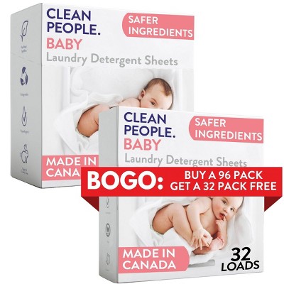 Clean People Laundry Detergent Sheets - Laundry Soap - Ultra Concentrated, Recyclable Packaging, Stain Fighting