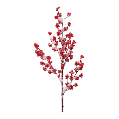 Snowy Winter Berry Branch (Set of 4)