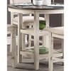 5-Piece Dining Set with Built-in Shelves, Round Table and 4 Upholstered Chairs - 3 of 4
