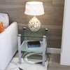 Square Side Table, Glass End Table With Tempered Glass Top, Smooth Surface Glass Side Tables For Living Room Dining Room Office Bedroom Reception Room - 4 of 4