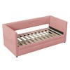 Sapphtopaz Twin Size Daybed with 2 Storage Drawers Corduroy Upholstered Bed Frame with Wood Slats Support for Bedroom, No Box Spring Needed - 2 of 4