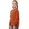 Girls' Cable Knit Sweater, Crew Neck Long - Sleeve Pullover for Kids, Casual Winter Fall Knitted Top - 4 of 4