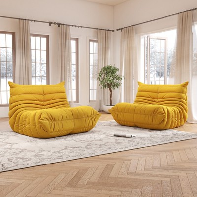 SYFERLORY Soft Beanbag Chair Set of 2，Fireside Bean Bag Lounger Memory Foam Chair For Home, Apartment Or Gaming Venue