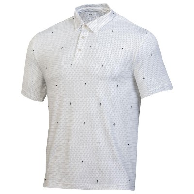 Men's Under Armour Golf Playoff Flag Print Polo Halo Grey 2XL
