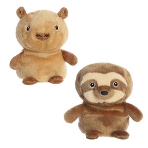 Aurora Small Reversible Eco Pairs: Capybara and Sloth Eco Nation Eco-Friendly Stuffed Animal Brown 6.6" - 1 of 4