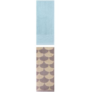 REGALWOVEN Cotton Geometric Absorbent Soft Decorative Hand Towel for Bathroom Hand Face Gym Spa 14" x 30"/13" x 29" 2 Pcs - 1 of 4