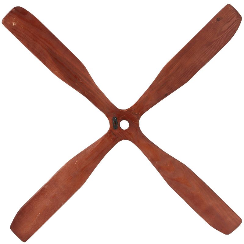 Wood Airplane Propeller 4 Blade Wall Decor with Aviation Detailing Brown - Olivia &#38; May, 5 of 6