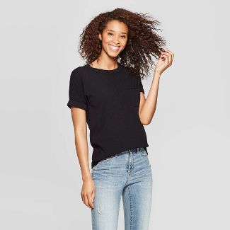 Womens Short Sleeve Crewneck Sweater T-Shirt - Universal Thread™ Black S
