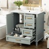 Whisen 30 in. Bathroom Storage Cabinet Bathroom Vanity with Ceramic Sink, Soft Close Door and 3 Drawers - 3 of 4