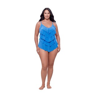Trimshaper Women's Rachel 5 Tier Ruffle Tankini Swimsuit Top - 1 of 3