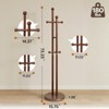 Heavy-Duty Solid Wood Coat Rack with Stable Round Base, 180 lb Capacity –6 Hooks Freestanding Coat Tree for Entryway, Bedroom & Hallway, Walnut - 4 of 4
