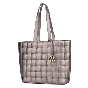 MKF Collection Rowan Woven Vegan Leather Women’s Tote Bag by Mia K - 1 of 4