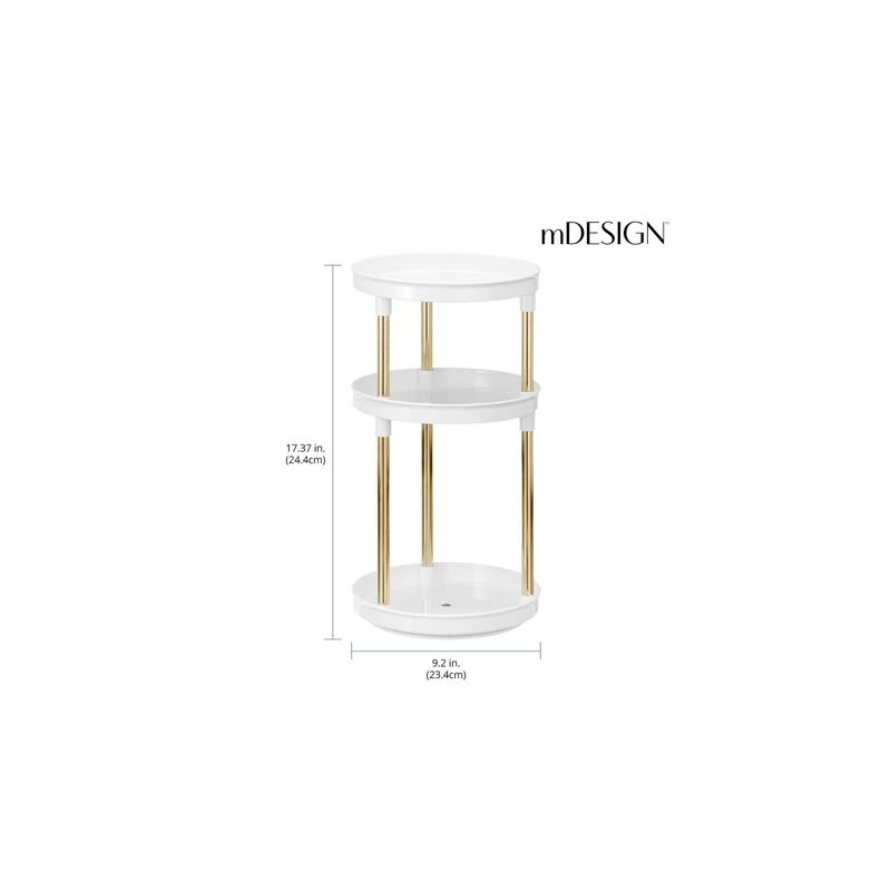 mDesign Spinning 3-Tier Lazy Susan 360 Makeup Organizer Tower, 2 of 5
