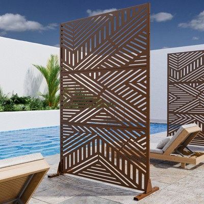 Wooakway 72"H 47"W Outdoor Metal Garden Trellis Privacy Screen Lattice Panel Indoor Room Divider