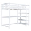 NicBex Twin Size Bunk Bed with Desk Pinewood Rack Multifunctional Bed Frame with Storage Shelves, Guardrails and Ladder, No Spring Box Required - 3 of 4