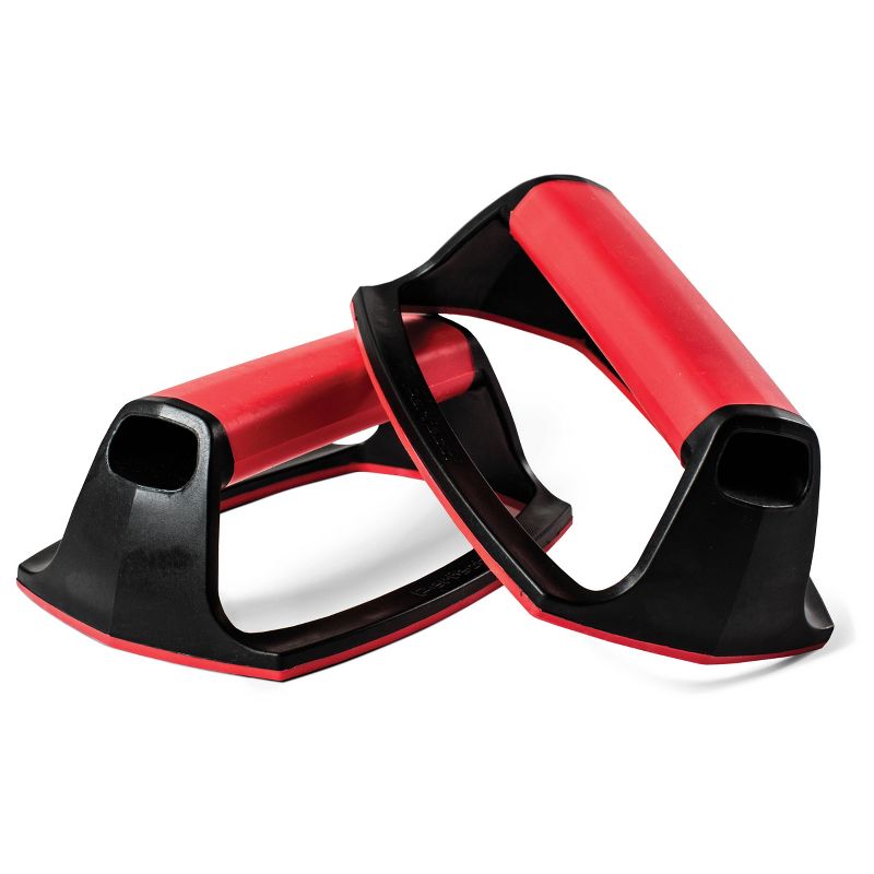 Perfect Fitness Push Up Stands - Black/Red, 1 of 7