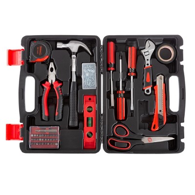 Fleming Supply Essential Steel Hand Tool Set and Basic Repair Kit with Carrying Case 123pcs