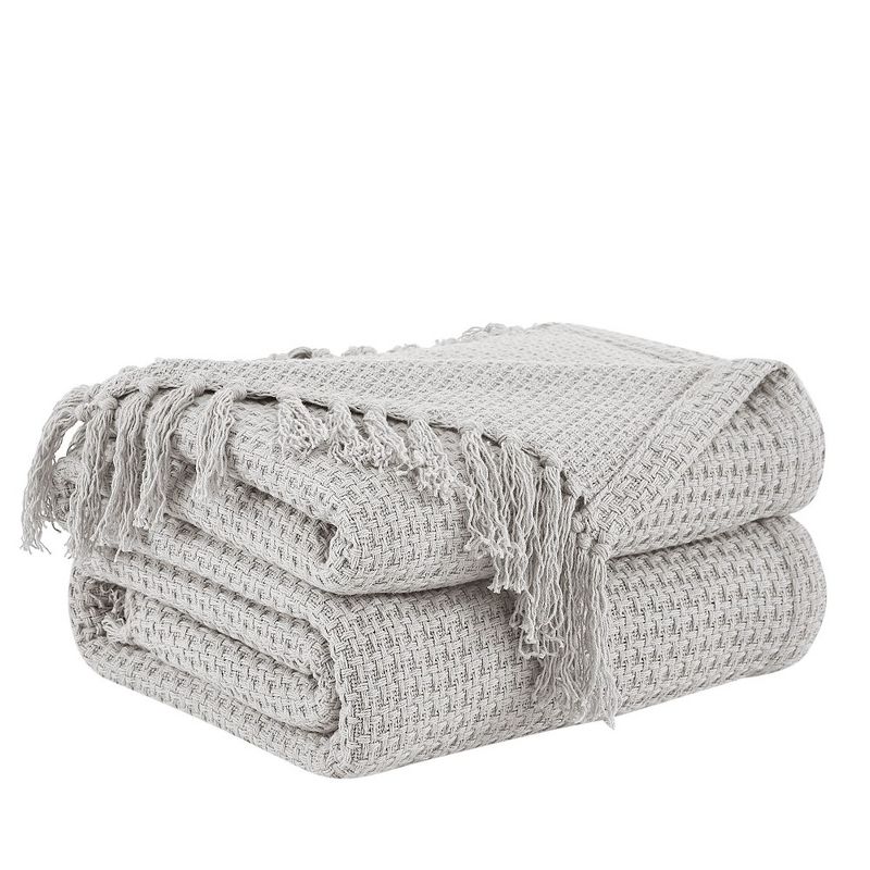 Southshore Fine Living Ashmore Collection 100% Cotton Bed Blanket basketweave luxury blankets, 5 of 7