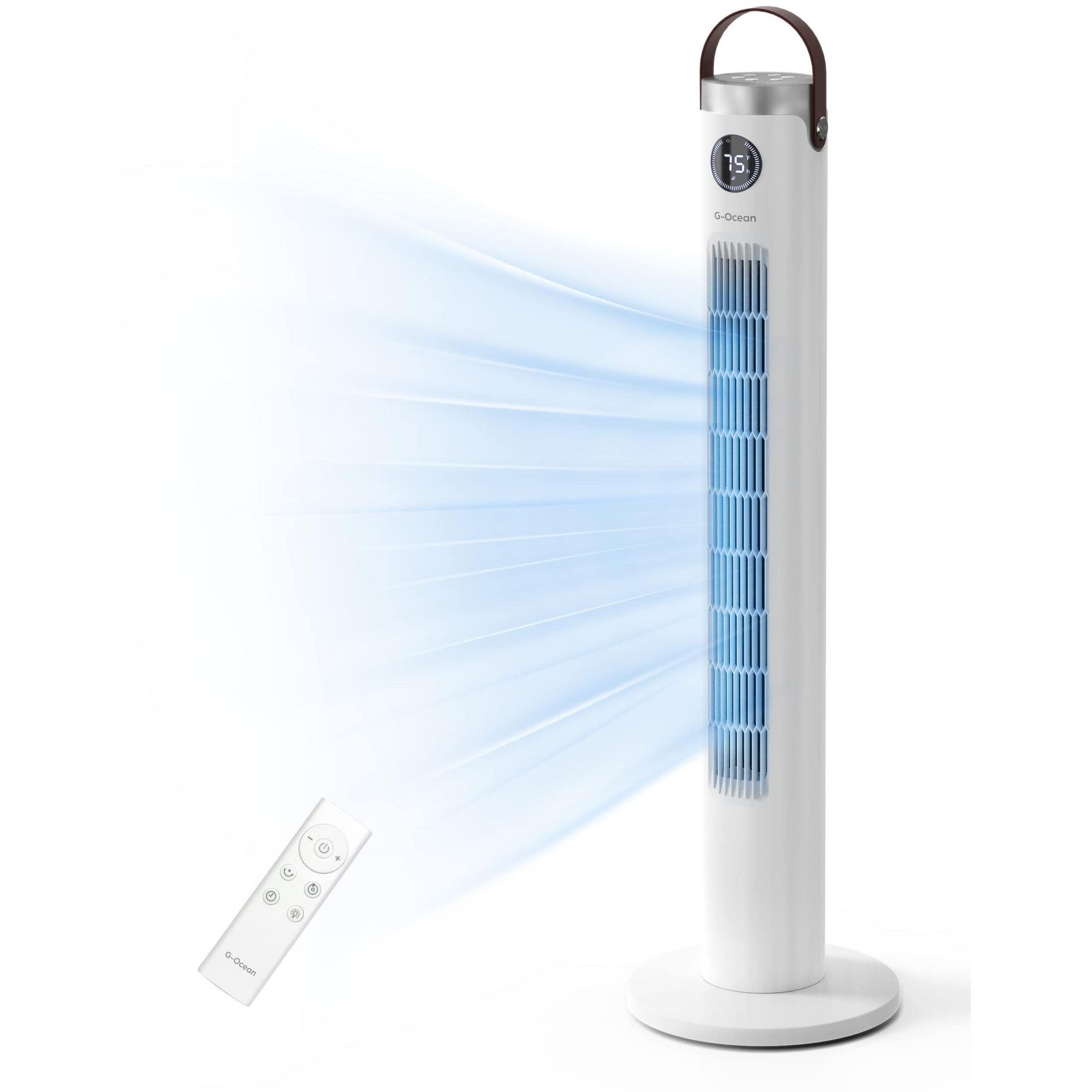 ZACHVO 46" Oscillating Tower Fan, Remote, 24H Timer,3 Speeds, Bladeless