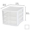 3 Drawer Unit, Clear Plastic Countertop or Desktop Drawers, White - 2 of 4