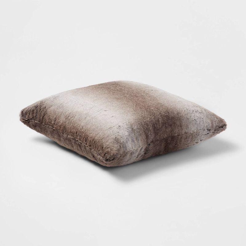 Neutral Faux Fur Throw Pillow - Threshold&#8482;, 3 of 9