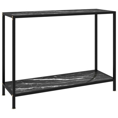 vidaXL Console Table Black 39.4 in.x13.8 in.x29.5 in. Tempered Glass