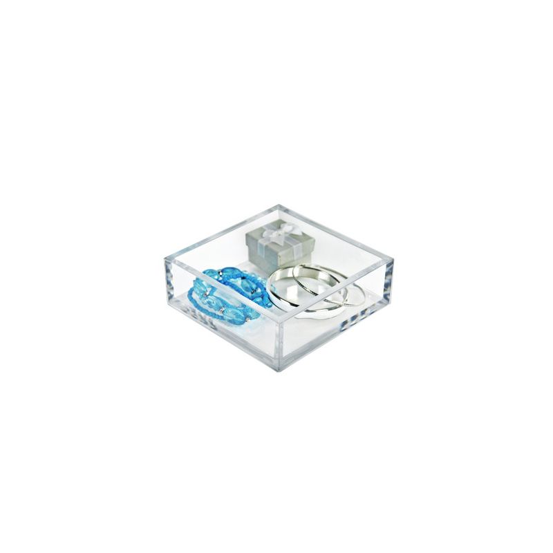 Azar Displays Deluxe Clear Acrylic Square Tray Organizer, 2-Pack, 1 of 7