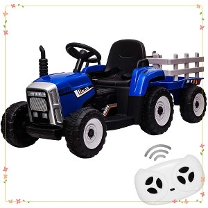 Kids Ride On Tractor,12V Kids Battery Powered Electric Tractor with R/C and Trailer - 1 of 4