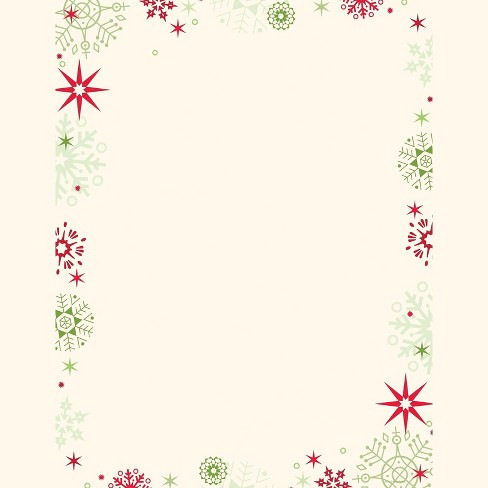 Great Papers! Holiday Stationery Red And Green Flakes 80/count 2013259 ...