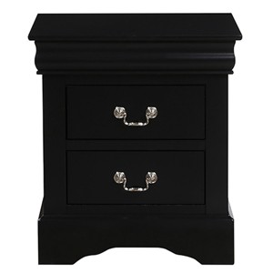 GlasFlength Nightstands Modern Nightstand Bedroom Nightstand Elegant Bedside Table with 2 Drawers for Living Room, Black, 22.5"*16.5"*24.5" - 1 of 4