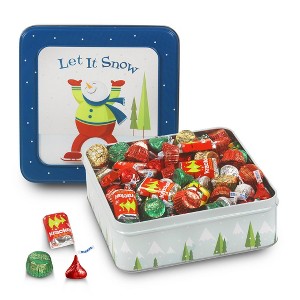 165 pcs Christmas Gift Tin with Hershey's Holiday Chocolate Candy Mix (2.5 lbs) - 1 of 1