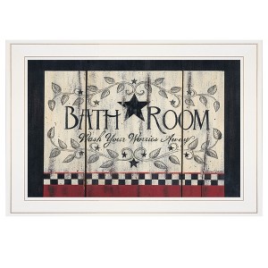 Bathroom by Linda Spivey, Ready to Hang Framed print, White Frame - 1 of 1